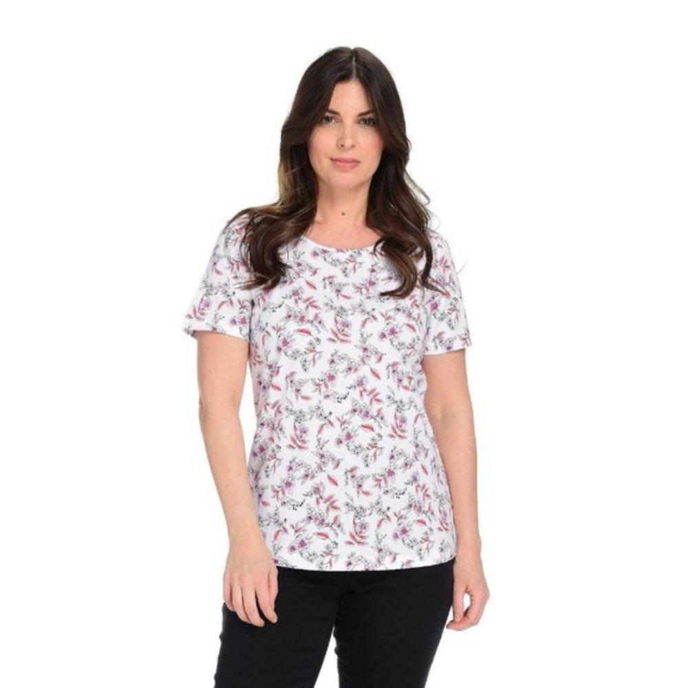 CHRISTOPHER AND BANKS All Over Floral Missy Tee NWT